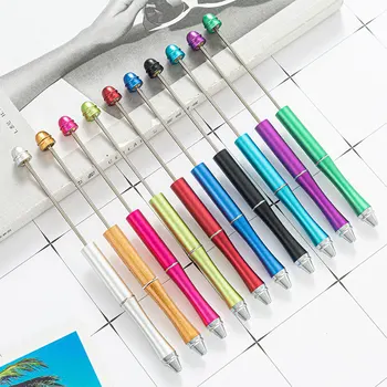 18шт Разноцветная металлическая ручка с бисером Шариковая ручка из бисера Металлическая шариковая ручка для детских принадлежностей гостей