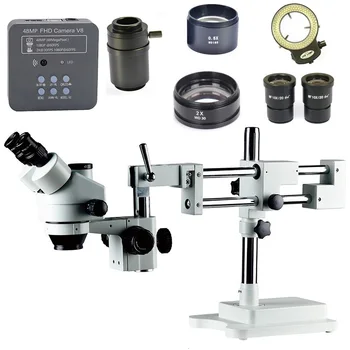 3,5 X-90X Двойной зум с одновременным фокусным расстоянием, тринокулярный стереомикроскоп 48MP USB Microscopio, инструменты для ремонта печатных плат телефонов