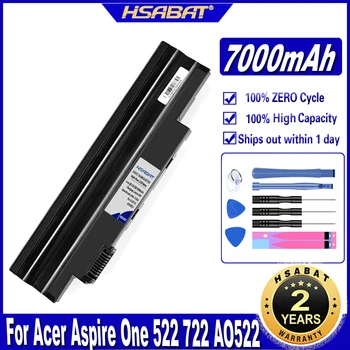 HSABAT AOD257 AOD260 D255 D257 Аккумулятор емкостью 7000 мАч для Acer Aspire One 522 722 AO522 AOD255 D260 D270 Happy, Хром AC700 AL10B31