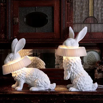 Nordic Новый Дизайнерский кролик, светодиодная настольная лампа для детской спальни, рабочий стол, Милый светильник, Домашний декор, Внутреннее освещение.