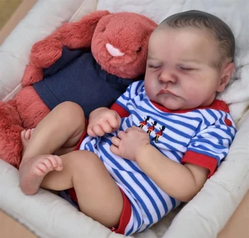 NPK 49 см, два варианта тела, кукла для новорожденных, Реборн Леви, спящий, реалистичный, мягкий на ощупь, приятный ребенок, 3D-кожа, видимые вены, художественная кукла