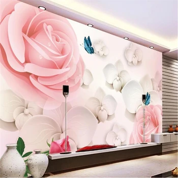wellyu papel de parede Пользовательские обои 3d фотообои цветок розы 3D стерео ТВ фон настенное украшение фреска 3d обои
