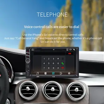 Автомобильная стереосистема, 7-дюймовый сенсорный HD-экран, радио Bluetooth FM с поддержкой USB / AUX-in, зеркальная ссылка для телефонов Android / iOS