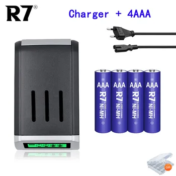Аккумуляторная батарея aaa 1,2 В Батарейки типа ААА 800 мАч + 4-слотное зарядное устройство для комплекта аккумуляторных батарей типа АА ААА 1,2 В
