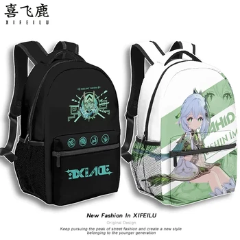 Аниме Genshin Impact, рюкзак Xiao Zhongli Nahida, Школьная сумка, Сумка для ноутбука, сумка на плечо, Мужской Женский рюкзак для студенческого творчества