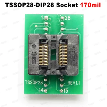 Высококачественный адаптер TSSOP28 для программирующего разъема DIP28 OTS-28-0.65-01 (170 мил) с шагом 0,65 мм