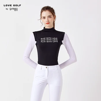 Женская футболка Love Golf из ледяного шелка, Солнцезащитный спортивный топ, Дышащая тонкая эластичная рубашка для гольфа, Женские брюки, укороченные брюки