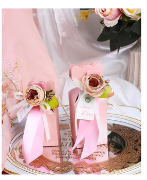 имя жениха и невесты на заказ, дата свадьбы, коробка конфет в форме рыбьего хвоста, индивидуальная бирка, красивый цветок розы