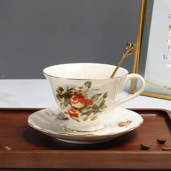 Керамическая кофейная кружка в скандинавском стиле для домашнего офиса, пара Ретро, милая Вишнево-розовая чашка для воды, Хлопья, чай, чашка для молока, Новогодний подарок