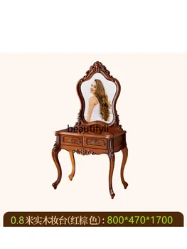 Комод в европейском стиле из массива дерева, Главная спальня американской виллы, Небольшой столик для макияжа, Роскошный шкаф для хранения вещей