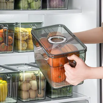 Контейнеры-органайзеры для холодильника, Пищевые Овощи, Фрукты, Герметичная коробка для консервирования, Контейнеры для морозильной камеры, Кухонный органайзер