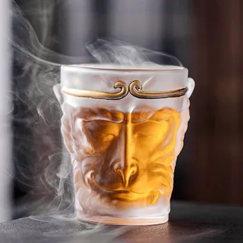 Кружка Monkey King Cup в форме Сунь Укуна в китайском стиле, стеклянная чашка для виски без содержания свинца, домашняя посуда, Чайная Стеклянная кружка