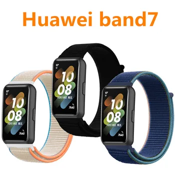 Ремешок с нейлоновой петлей для смарт-часов Huawei Band 7, спортивный тканый ремешок для Huawei Band7, Сменные аксессуары