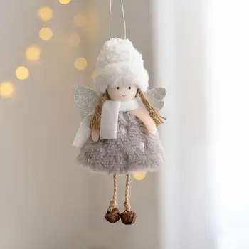 Рождественская мягкая кукла-ангел, подарки, макет сцены на шнурке, Рождественский декор, подвесная плюшевая кукла для девочек, Рождественская кукла-ангел для помещений