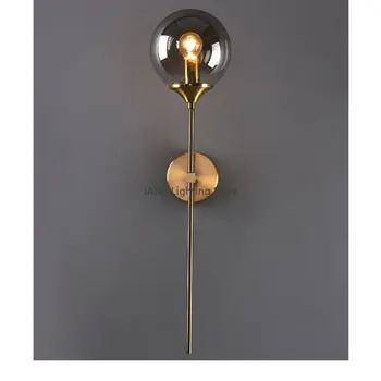 Современные минималистичные стеклянные настенные светильники Прикроватная тумбочка для спальни, туалетное зеркало, фон для коридора, светодиодная лампа-кронштейн, светильник для внутреннего освещения