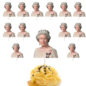 Украшения для торта Queen Jubilee, Топперы для кексов Queen Elizabeth, Украшения для юбилейного торта, Королевские тарелки, празднование юбилея