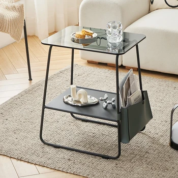 Хранение Простой современный приставной столик в гостиной, экономящий пространство прикроватный столик из окрашенного металла, Угловая мебель Muebles De Hogar