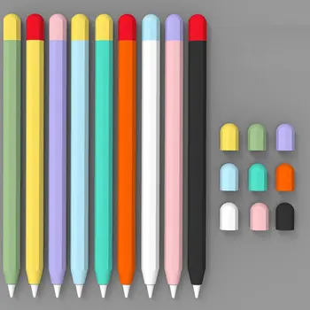 Чехол для стилуса Силиконовый Чехол для ручки Apple Pencil 1 2 Соответствующий Цвету Защитный чехол Для Стилуса Нескользящий, защищающий от падения Чехол для iPad Pen 2 1