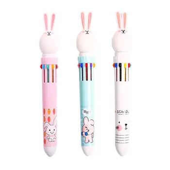 Шариковая ручка с милым мультяшным кроликом 10 цветов 0,5 мм, канцелярские принадлежности для школы прессы A JIAN