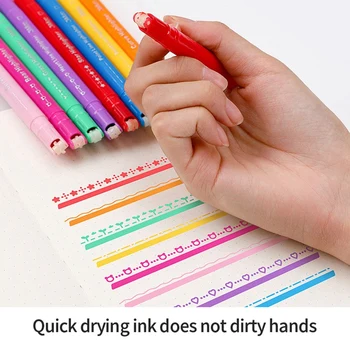 Эстетичный набор ручек-маркеров, 8 различных форм, ручки-маркеры с двумя наконечниками для детей, новые канцелярские школьные принадлежности
