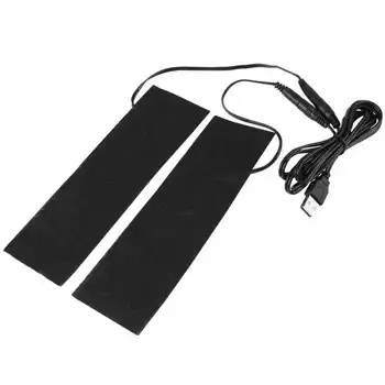 1 Пара нагревательных ковриков 5 В, USB-электрический тканевый нагреватель, теплый коврик для ног из углеродного волокна, стелька из нагревательной пленки для скалолазания на открытом воздухе