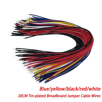 100ШТ цветных гибких проводов с двумя концами длиной 20 см, луженые соединительные кабели для макетной платы.