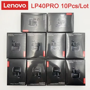 10шт наушников Lenovo LP40 Pro TWS, беспроводных 5.1 Bluetooth, спортивных наушников с шумоподавлением, сенсорного управления, оригинальных наушников Lp40pro