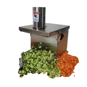 200 кг / ч тыква, огурец, электрическая машина для производства овощных кубиков, машина для резки картофеля, моркови, овощного кубика