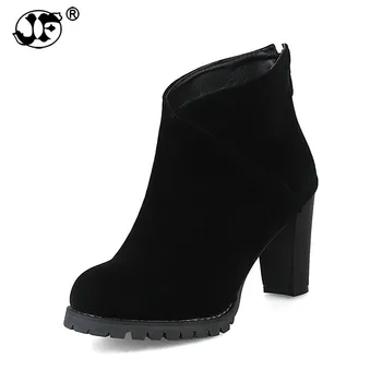 2021 большие размеры 32-43 женская обувь на платформе и молнии женские ботильоны на высоком каблуке черного цвета женские yuj89