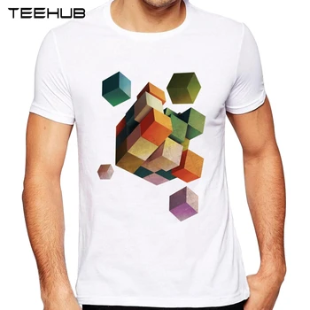 TEEHUB/ Мужская Новая мода, 3D Кубик Рубика, Игра-головоломка, Дизайн, Футболка С коротким рукавом, Крутые Топы С Принтом, Хипстерские футболки