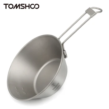 Tomshoo Titanium Shera Bowl Походная посуда Портативная походная миска Титановая миска со складной ручкой Сверхлегкая складная походная миска