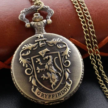 XH3017 Стимпанк винтажные кварцевые карманные часы с тиснением логотипа льва, модные часы-брелки, ожерелье, подвеска с цепочкой в подарок