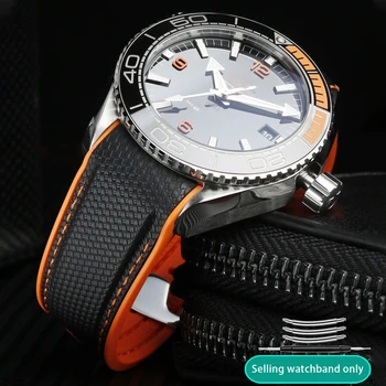 Водонепроницаемый силиконовый ремешок для часов Omega Seamaster 600 Quarter Оранжевый спортивный резиновый ремешок для часов 21 мм 22 мм Мягкий ремень для мужчин