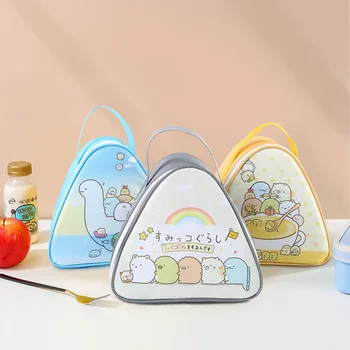Горячая распродажа, Изоляционная сумка для защиты окружающей среды в японском стиле, Переносная Студенческая Трехмерная Треугольная сумка для завтрака