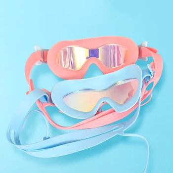 Детские очки для плавания с широким обзором, эргономичный дизайн, подходящие очки для глаз для детей, водонепроницаемые очки для девочек и мальчиков
