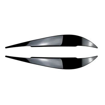 Для 4-Series F32 F33 F36 2014-2020 Крышка передней фары Декоративная полоска Накладка для бровей Наклейка Глянцевый черный