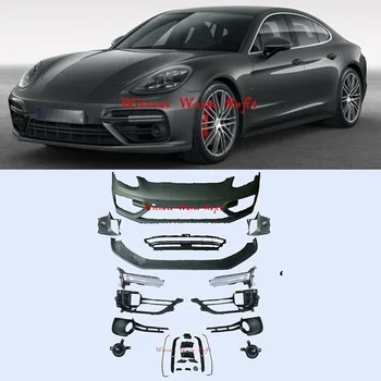 Для обвеса автомобиля 971 PP Неокрашенный передний бампер Передняя губа для Porsche 971 Panamera 2017