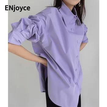 Женская простая рубашка Lape с коротким рукавом, повседневные Свободные рубашки в корейском стиле, рабочая одежда средней длины, блузки из хлопчатобумажной текстуры.