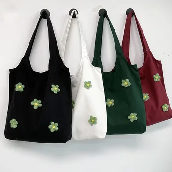 Женская сумка Дешевые повседневные сумки через плечо большой емкости, сумки для покупок, холщовые сумки с буквенным принтом в стиле Харадзюку на молнии