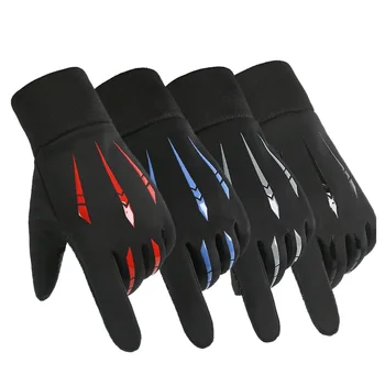 Зимние перчатки для езды на велосипеде с сенсорным управлением, нескользящие, удобные для кожи, водонепроницаемые спортивные Мягкие Теплые мужские перчатки