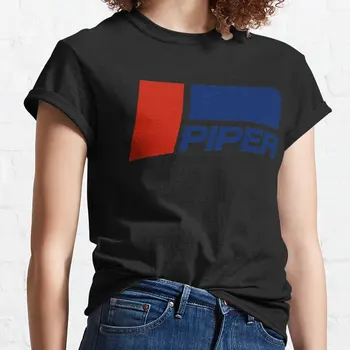 Классическая винтажная авиационная футболка Piper, эстетическая одежда, футболки с аниме