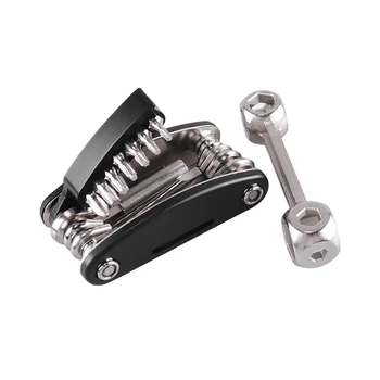 Ключ для ремонта складных велосипедов, шин, комбинированный инструмент для обслуживания 20-В-1 + гаечный ключ для костей
