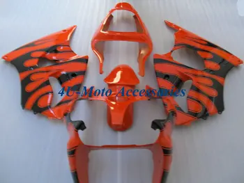 Комплект Мотоциклетных Обтекателей для Kawasaki Ninja ZX-6R 2000 2001 2002 Кузов ZX 6R 636 00 01 02 Впрыск Оранжевый, Черный