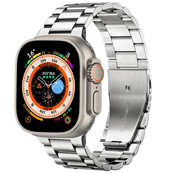Металлический Ремешок для Apple Watch Band 8 7 45 мм 41 мм Браслет Из Нержавеющей Стали iWatch Ultra 49 мм 6 5 4 3 SE 44 мм 42 мм 40 мм Аксессуары