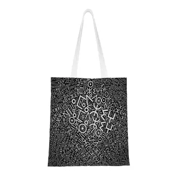 Мода Imazighen Флаг мира Алфавит Амазигов Tifinagh Сумки-тоут для покупок Многоразовая Холщовая сумка для покупок в продуктовых магазинах