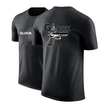 Мужская летняя спортивная футболка с принтом Glock Perfection Shooting с коротким рукавом, футболка для фитнеса, футболка для бега, Дышащая Спортивная одежда