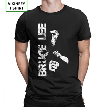 Мужская футболка Bruce Lee с драконом из фильма Кунг-фу Брусли каратэ, китайская забавная футболка, футболка с коротким рукавом, 100% хлопок, большие размеры