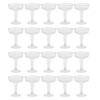 Новые одноразовые пластиковые бокалы для шампанского - 20шт Прозрачные пластиковые бокалы для шампанского для вечеринок, прозрачный пластиковый стаканчик