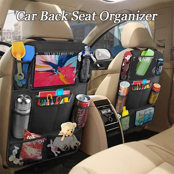 Органайзер на заднем сиденье автомобиля с держателем планшета с сенсорным экраном, Автоматическая защита кармана для хранения, Детская дорожная сумка для хранения