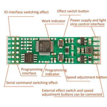 Программируемый Контроллер Пользовательских эффектов WS2812B WS2812 RGB Полноцветный Контроллер Светодиодной ленты